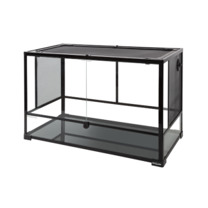 Terrario de Cristal 250 L. Doble Puerta Frontal Abatible Tapa Superior Metálica Removible